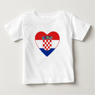 Camiseta Para Bebê T-shirt do coração da bandeira de Croatia