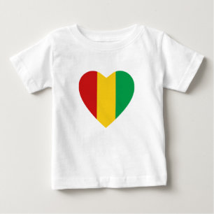 Camiseta Para Bebê T-shirt do coração da bandeira de Guiné-Conakry