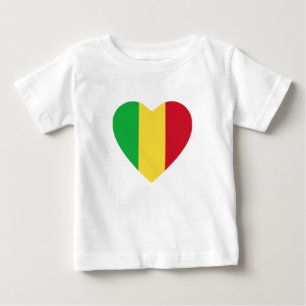 Camiseta Para Bebê T-shirt do coração da bandeira de Mali