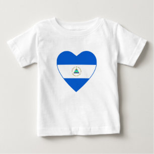 Camiseta Para Bebê T-shirt do coração da bandeira de Nicarágua