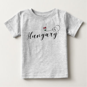 Camiseta Para Bebê T-shirt do coração de Hungria, húngaro