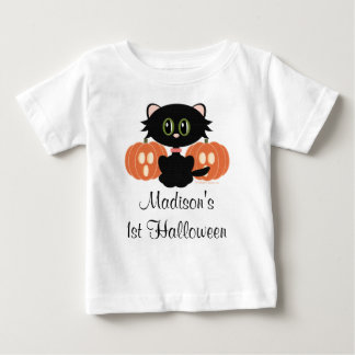 Camiseta Para Bebê T-Shirt do Dia das Bruxas de rua Negra