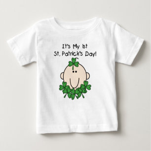 Camiseta Para Bebê T-shirt do dia de ø St Patrick do bebê do trevo