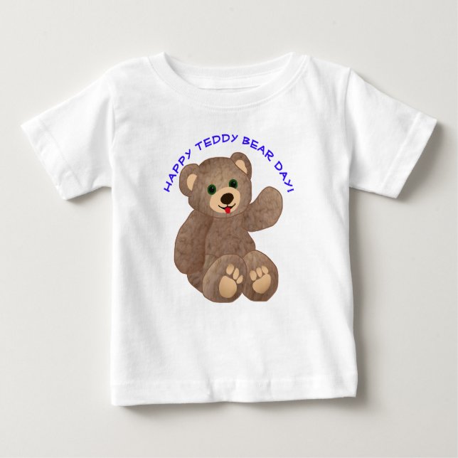 Camiseta Para Bebê T-Shirt do Dia do Urso de Teddy (Frente)