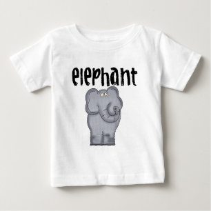 Camiseta Para Bebê T-shirt do Elefante Baby Raglan, cinza