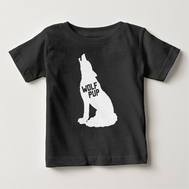 Camiseta Para Bebê T-shirt do filhote de cachorro de lobo (Frente)