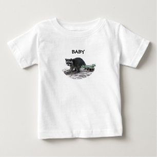 Camiseta Para Bebê T-shirt do guaxinim do bebê