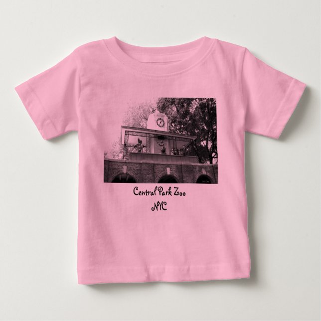 Camiseta Para Bebê T-shirt do Jardim Zoológico Central Park (Frente)
