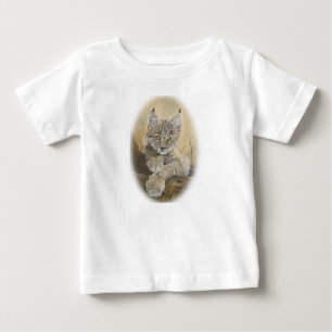 Camiseta Para Bebê T-shirt do jérsei da multa do bebê do lince do