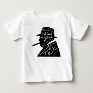 Camiseta Para Bebê T-shirt do jérsei do bebê de Churchill