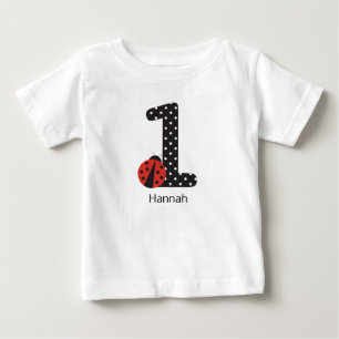Camiseta Para Bebê T-shirt do joaninha para o primeiro aniversário d