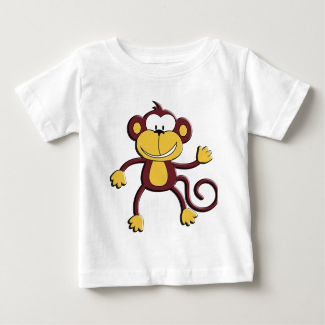 Camiseta Para Bebê T-shirt do macaco (Frente)