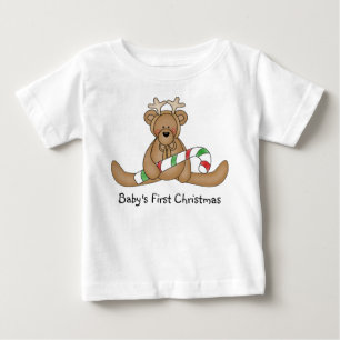 Camiseta Para Bebê T-shirt do Natal do bebê primeiro