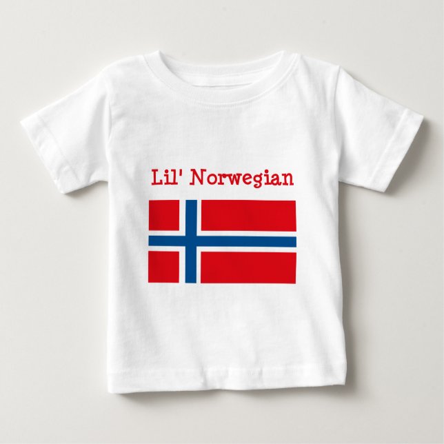 Camiseta Para Bebê T-shirt do norueguês de Lil (Frente)