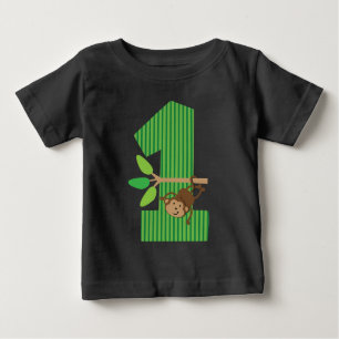 Camiseta Para Bebê T-shirt do número um do macaco do primeiro