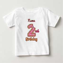 Camiseta Para Bebê t-shirt do segundo aniversário de bebê rosquinha