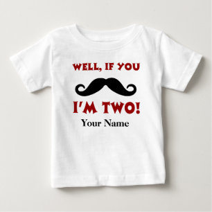 Camiseta Para Bebê T-shirt do segundo aniversário Mustache