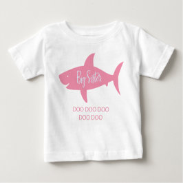 Camiseta Para Bebê T-shirt do tubarão da irmã mais velha