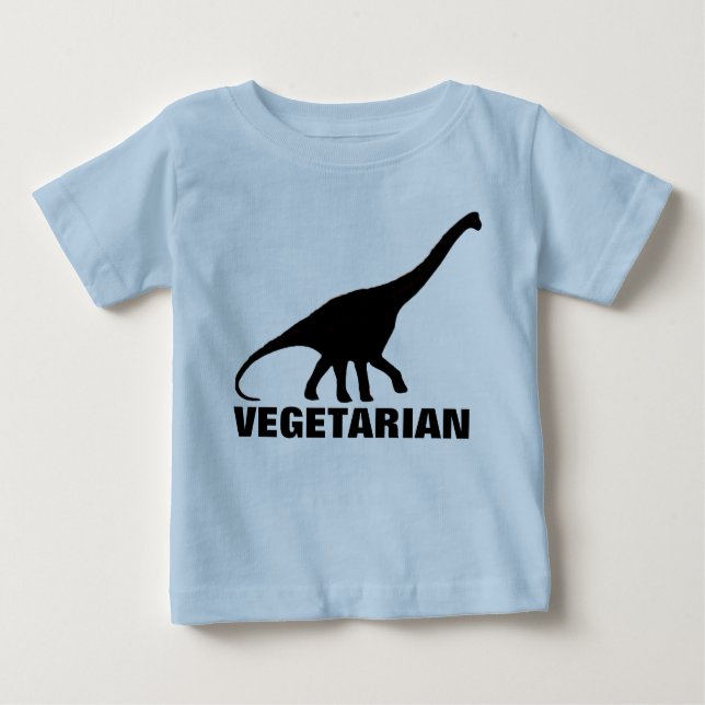 Camiseta Para Bebê T-shirt do VEGETARIANO do dinossauro (Frente)
