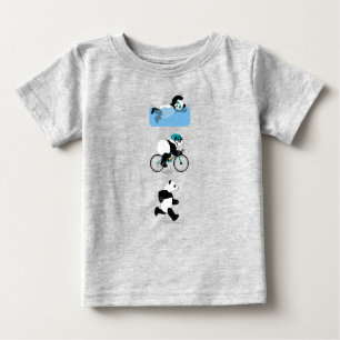 Camiseta Para Bebê T-shirt dos bebês do Triathlon da panda