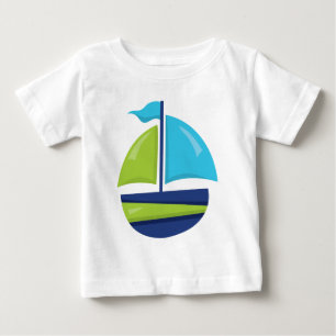 Camiseta Para Bebê t-shirt dos bebês do veleiro da praia