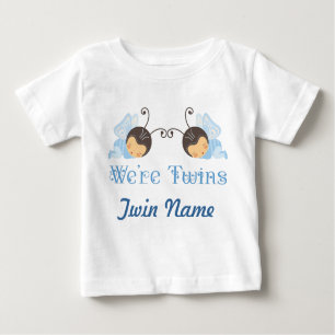 Camiseta Para Bebê T-shirt dos gêmeos dos bebês adormecidos personali