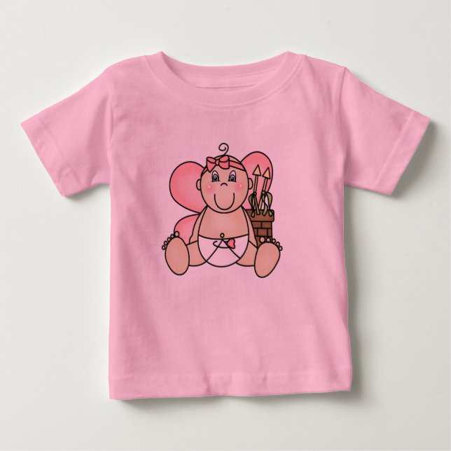 Camiseta Para Bebê T-shirt dos namorados do Cupido do bebê (Frente)
