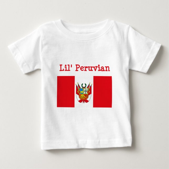 Camiseta Para Bebê T-shirt dos Peruvian de Lil (Frente)