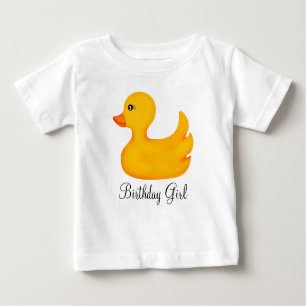 Camiseta Para Bebê T-shirt Ducky de borracha do aniversário