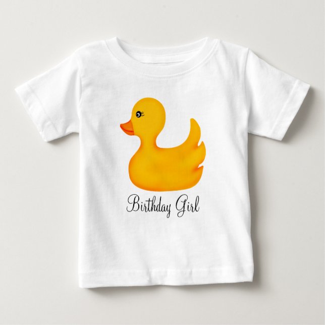 Camiseta Para Bebê T-shirt Ducky de borracha do aniversário (Frente)