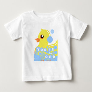 Camiseta Para Bebê T-shirt Ducky de borracha do bebê/criança