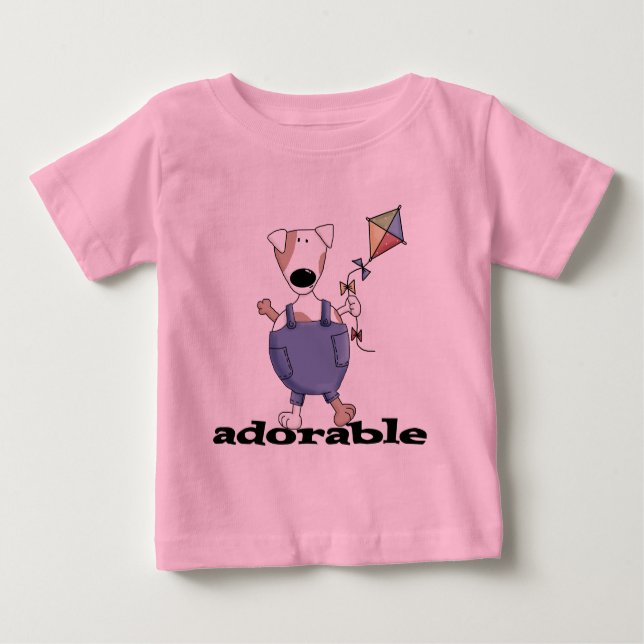 Camiseta Para Bebê T-shirt e presentes adoráveis do cão (Frente)