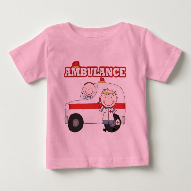 Camiseta Para Bebê T-shirt e presentes da ambulância (Frente)