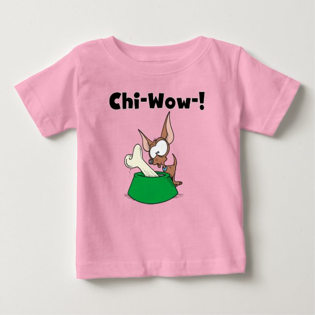 Camiseta Para Bebê T-shirt e presentes de Chihuhua Qui-Wow (Frente)