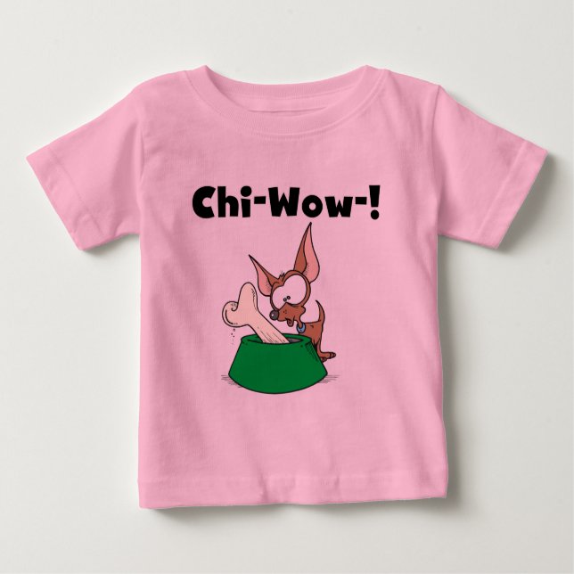 Camiseta Para Bebê T-shirt e presentes de Chihuhua Qui-Wow (Frente)