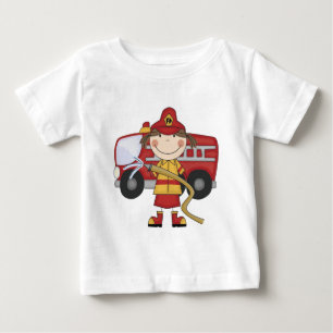 Camiseta Para Bebê T-shirt e presentes fêmeas do sapador-bombeiro