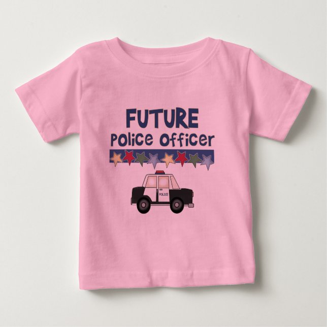 Camiseta Para Bebê T-shirt e presentes futuros do agente da polícia (Frente)
