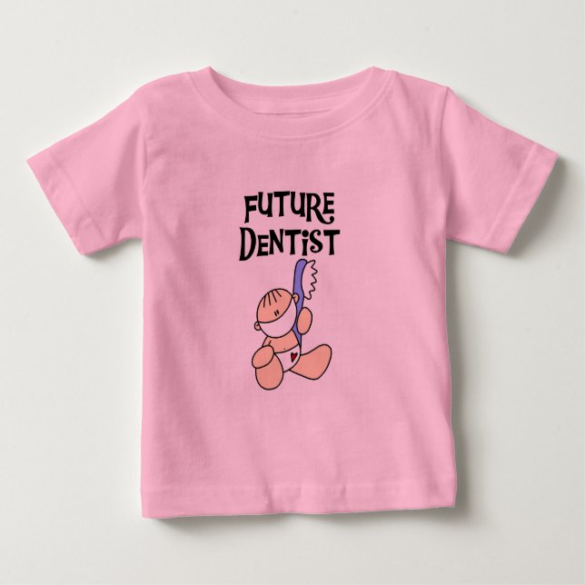 Camiseta Para Bebê T-shirt e presentes futuros do dentista do bebê (Frente)