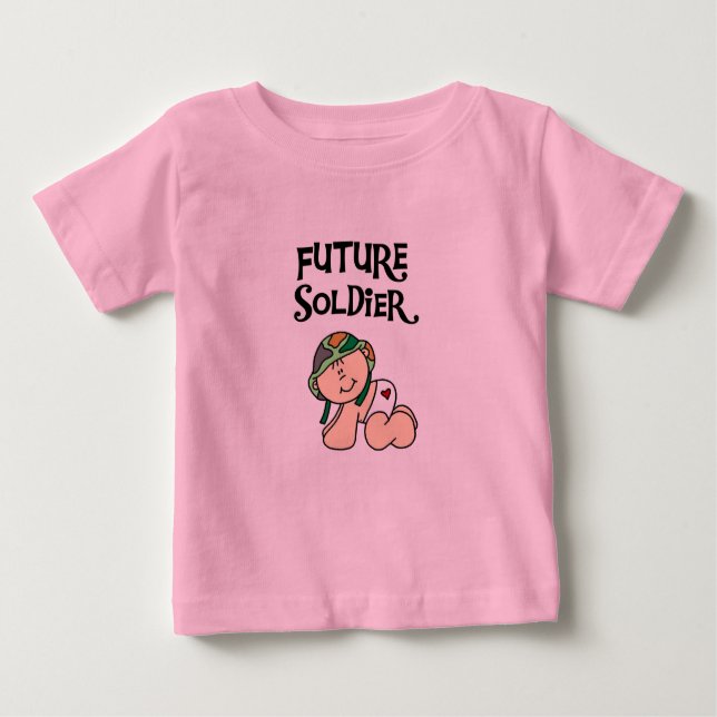 Camiseta Para Bebê T-shirt e presentes futuros do soldado do bebê (Frente)