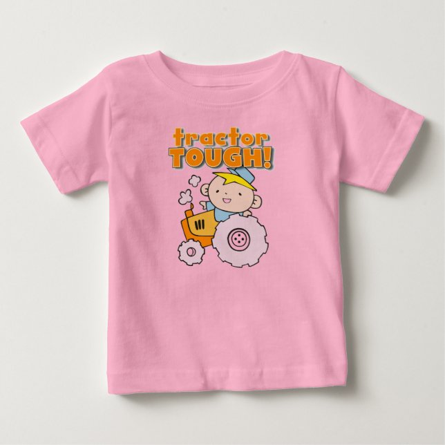 Camiseta Para Bebê T-shirt e presentes resistentes do trator (Frente)