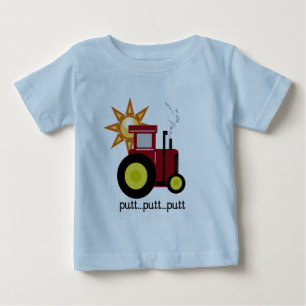 Camiseta Para Bebê T-shirt e presentes vermelhos do trator de fazenda