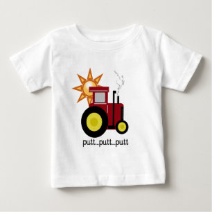 Camiseta Para Bebê T-shirt e presentes vermelhos do trator de fazenda