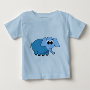 Camiseta Para Bebê T-Shirt Elefante Azul