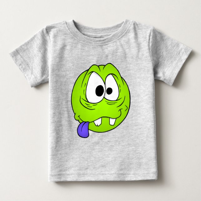 Camiseta Para Bebê T-Shirt Emote Face Baby Fine Jersey (Frente)