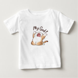 Camiseta Para Bebê T-Shirt Engraçado Chorando Gato