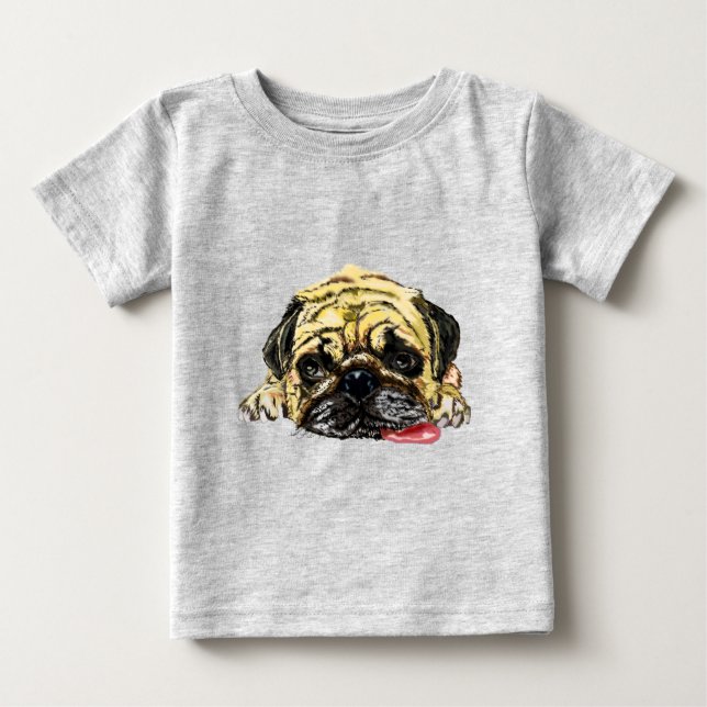 Camiseta Para Bebê T-Shirt Engraçado com Cachorro (Frente)