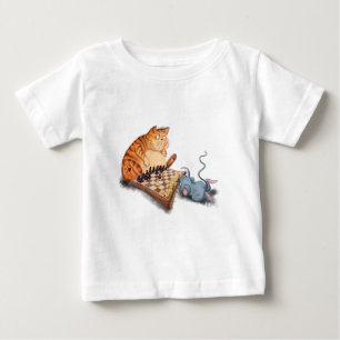 Camiseta Para Bebê T-Shirt Engraçado de Gato e Rato