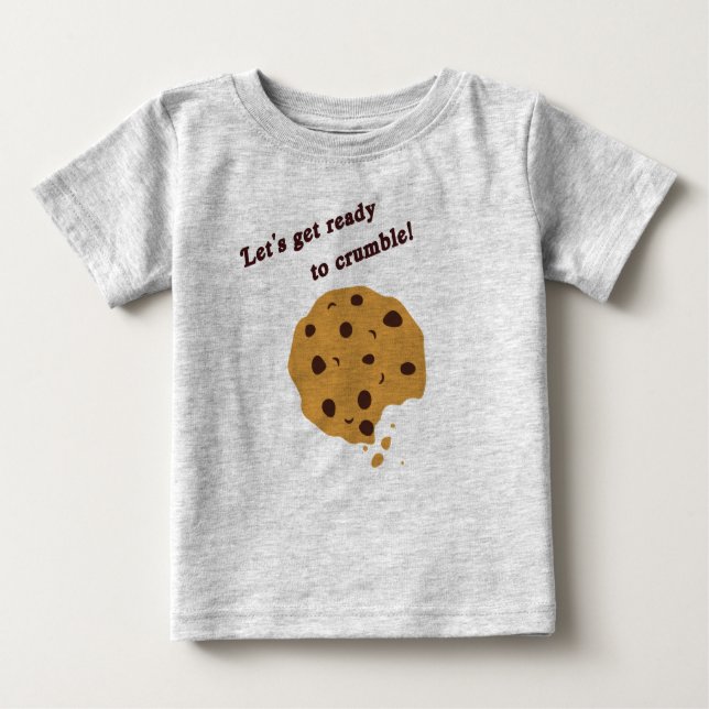Camiseta Para Bebê T-shirt engraçado do biscoito dos pedaços de (Frente)