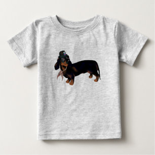 Camiseta Para Bebê T-shirt extravagante do Dachshund