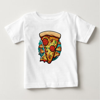 Camiseta Para Bebê T-Shirt Fatia De Pizza Fatiada